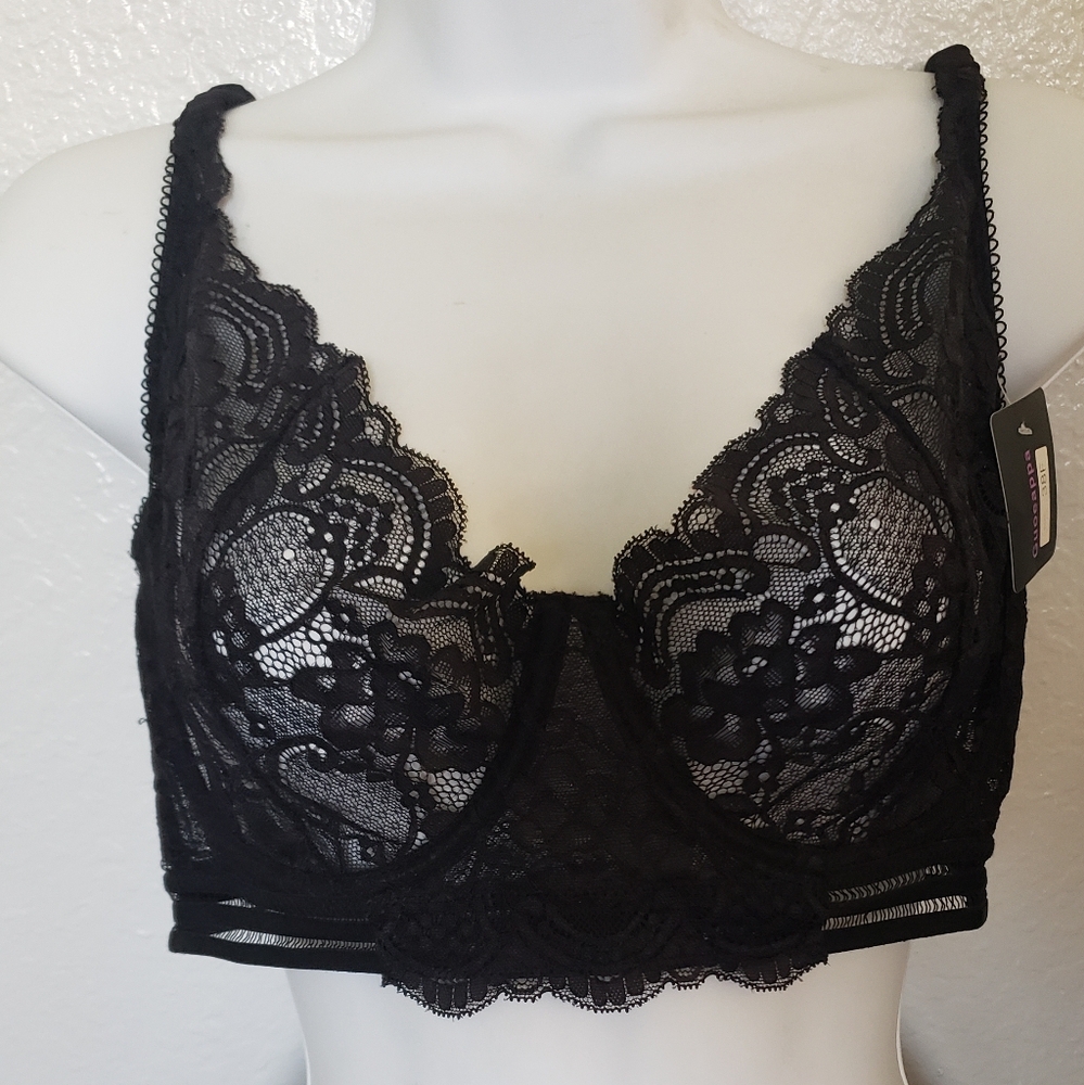 Sexy Black Lace Bra Size 38F Guoeappa